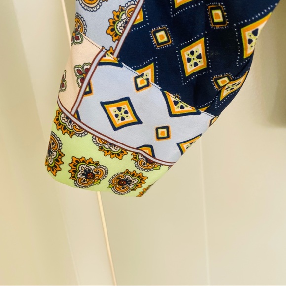 zara blouse size L long sleeve shirt paisley - Picture 2 of 4